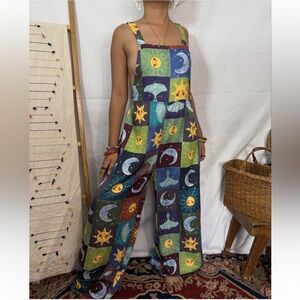Celestial Patchwork Jumpsuit Overalls
